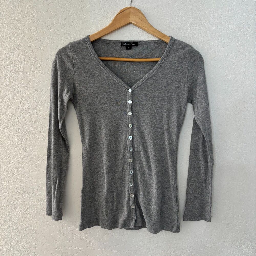 Love Free Gray Henley